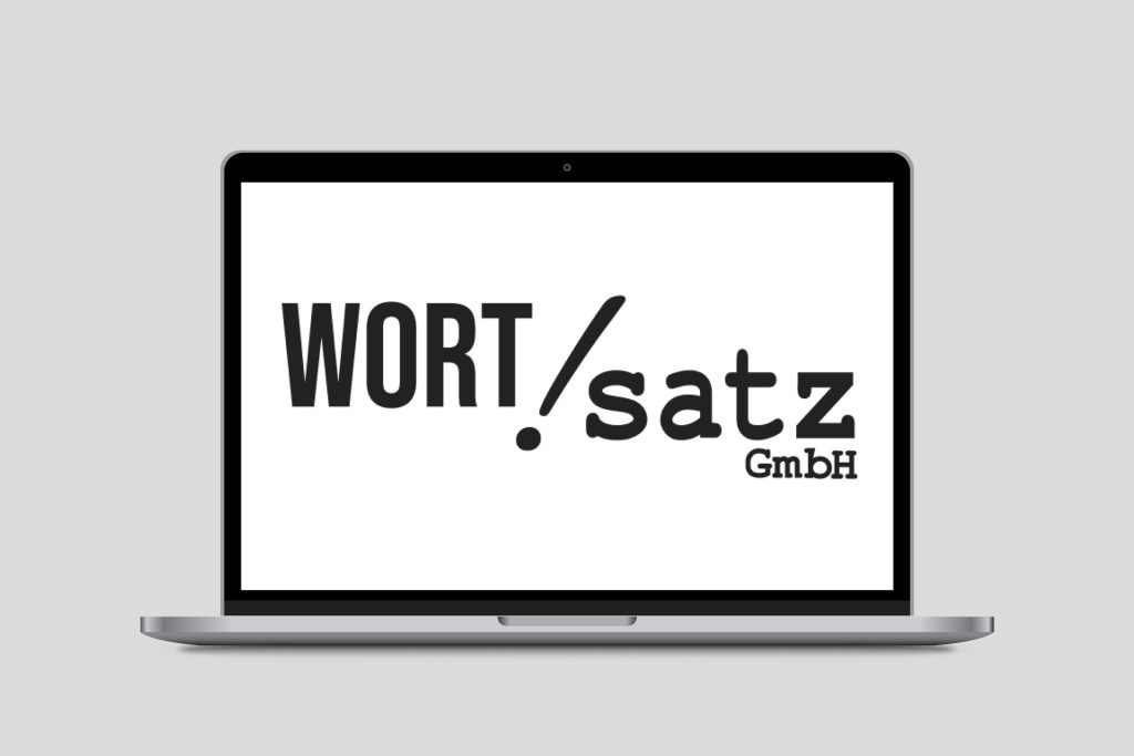 Auf dem Screen eines Laptops ist das Logo der Wortsatz GmbH zu sehen. Symbolbild für die Kategorie «Online Marketing» von Wortsatz