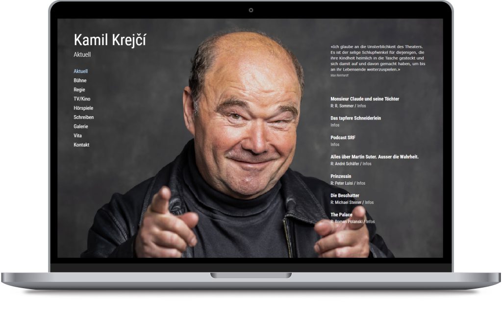 Mockup der von Wortsatz erstellten Website für Kamil Krejčí