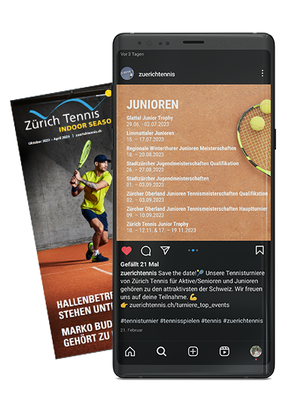 Instagrampost von Zürich Tennis und Magazin Zürich Tennis, umgesetzt von Wortsatz