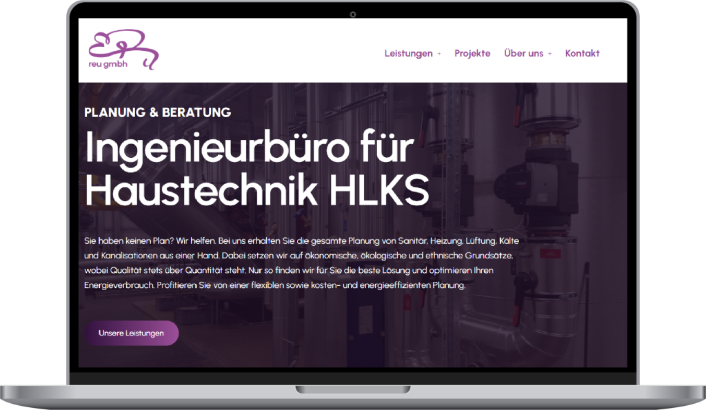 Mockup Website Relaunch reu GmbH