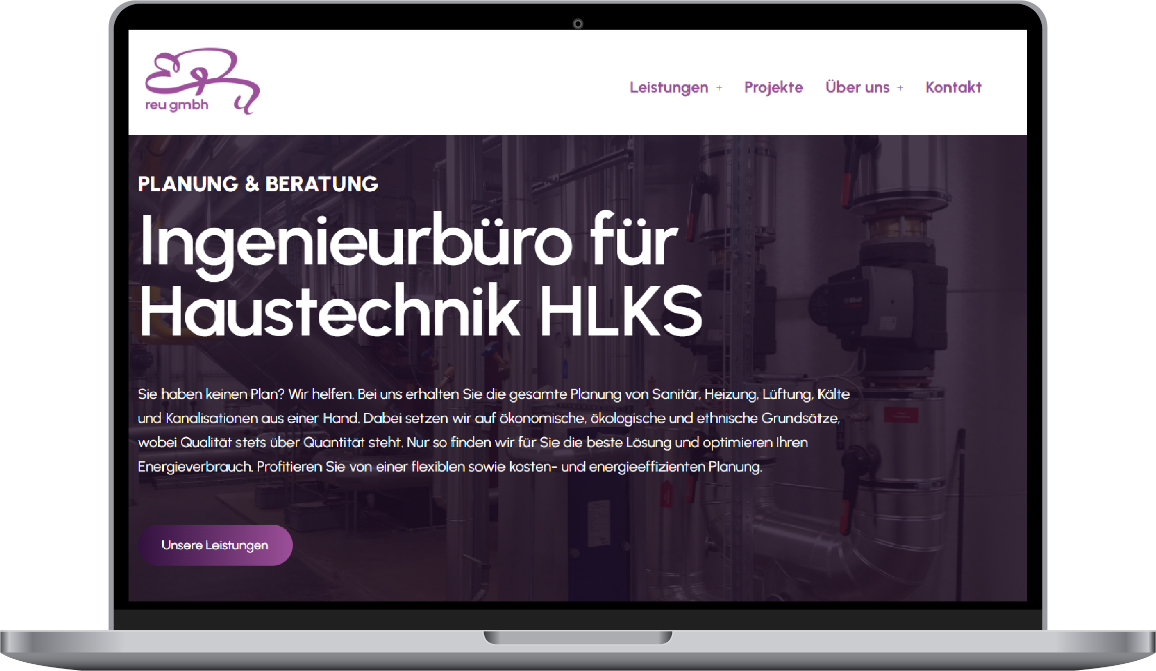 Mockup Website Relaunch reu GmbH